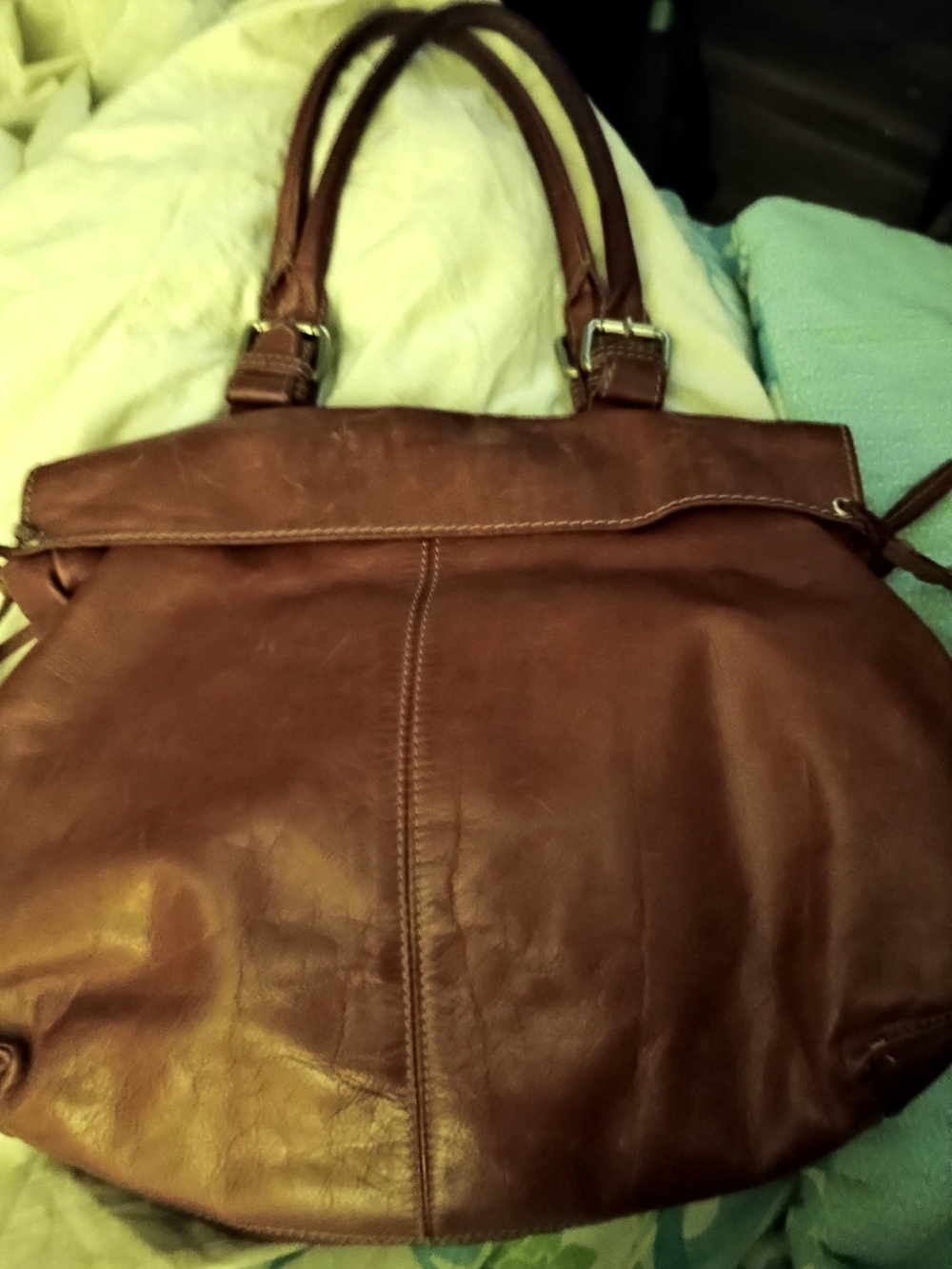SUNDANCE BROWN ITALIAN LEATHER HANDBAG!! BEAUTIFUL! DISTRESSED